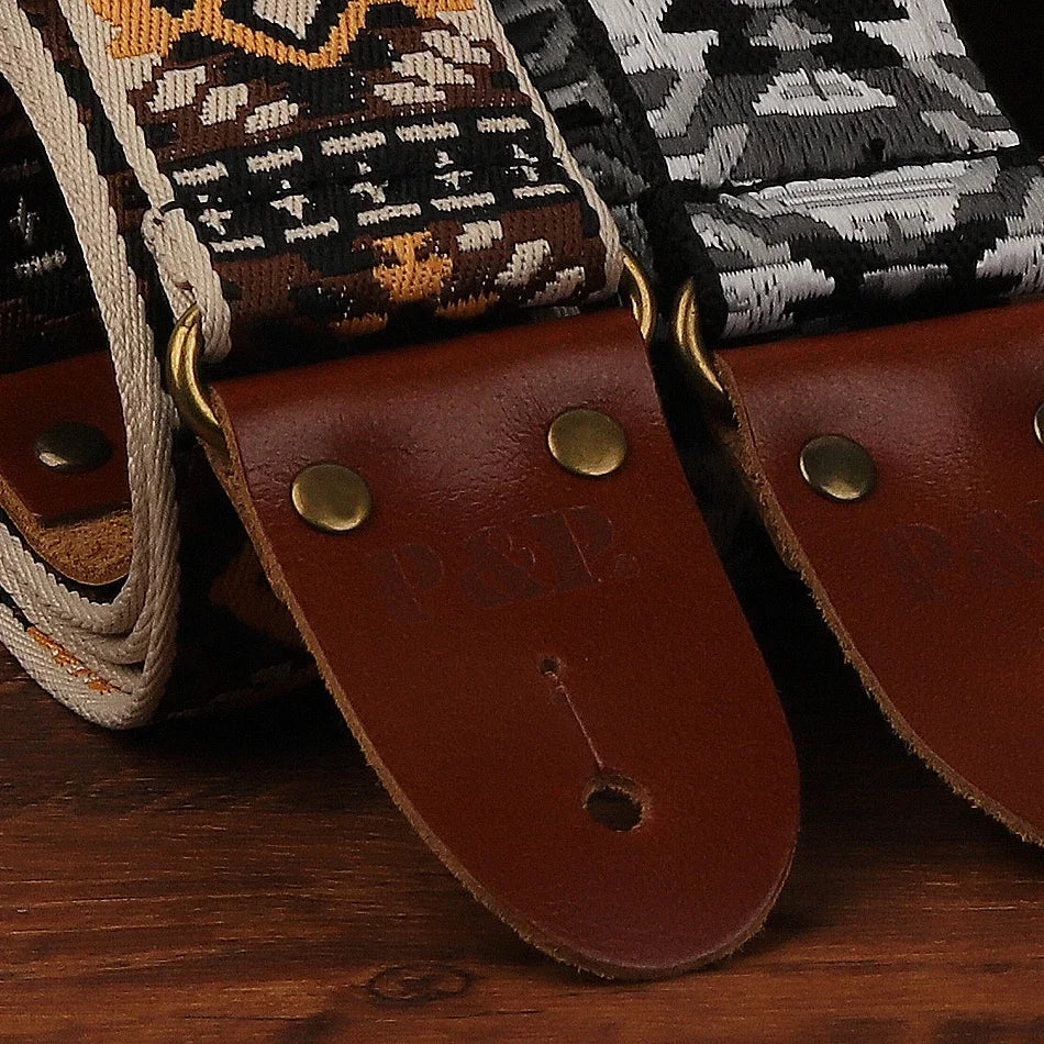 Silver Peaks - Premium Guitar Strap