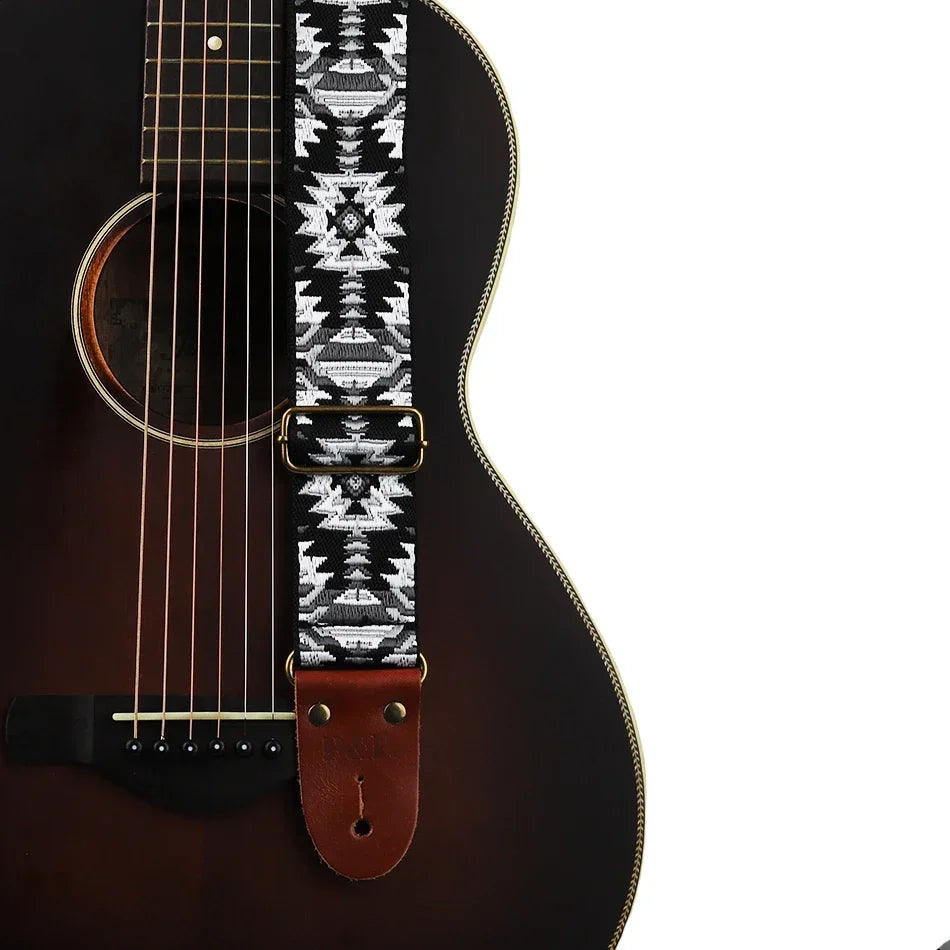 Silver Peaks - Premium Guitar Strap