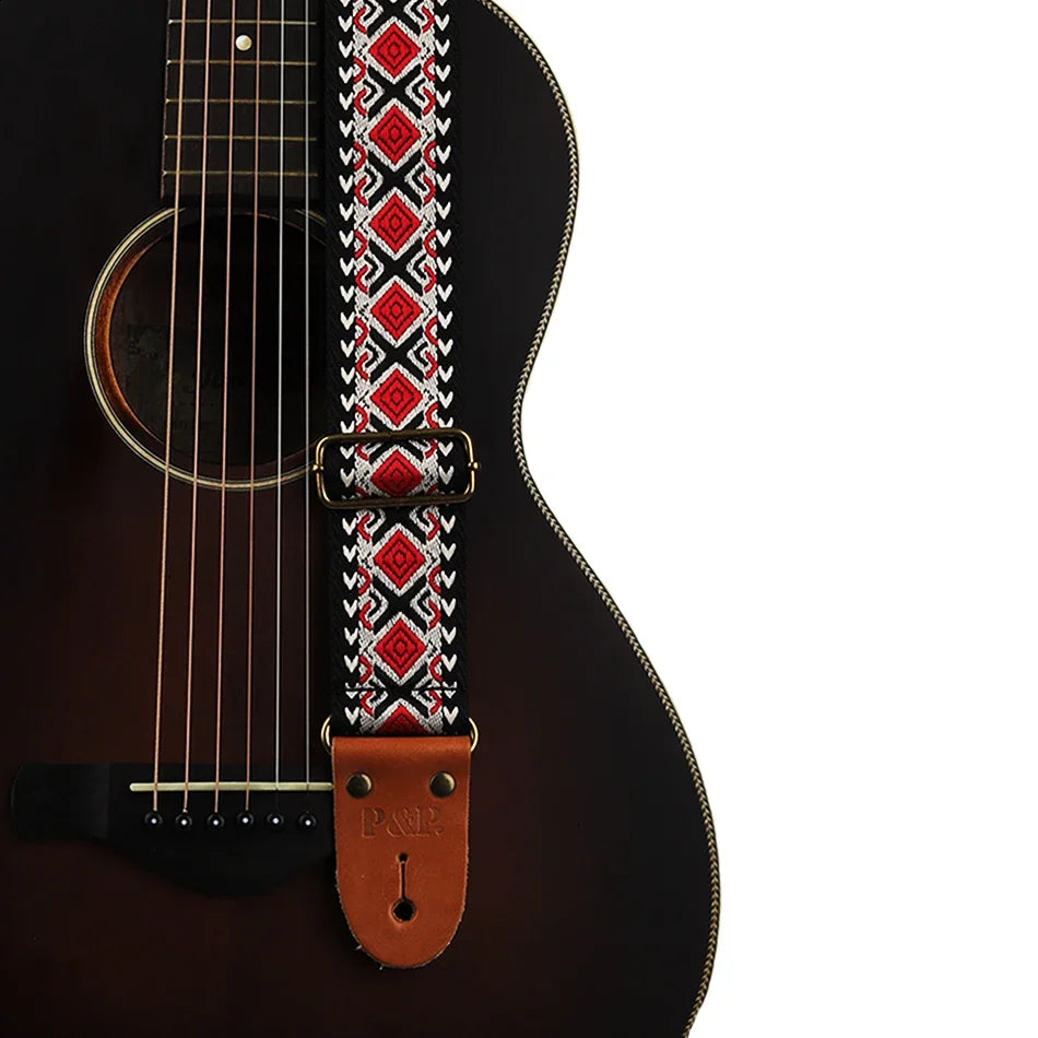 Crimson Horizon Premium Guitar Strap